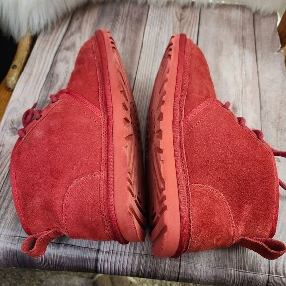 UGG Neumel Chukka Lace-up Red‎ Suede Sherpa-lined Boots #3236 SZ 7 - Picture 8 of 12